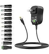 Basicvolt 18W Universal Power Supply 3V 4.5V 5V 6V 7.5V 9V 12V AC to DC Adapter 1A 1.5A for LED S...