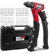 NEU MASTER Rivet Gun with 200Pcs Rivets, Manual Rivet Gun Kit with 4 Tool-Free Interchangeable Ri...
