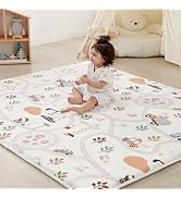 1.3" Thick Educational Baby Floor Play Mat 50x 50, Basic Padded Memory Foam Mat, Non-Slip Plush P...