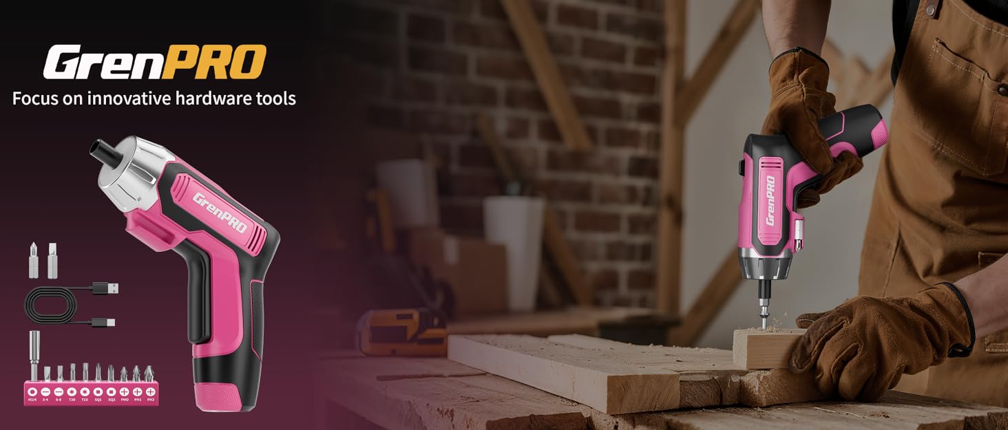 pink Electric Screwdriver Cordless