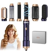 Ukliss 6 in 1 Blow Dryer Brush &amp; Hot Air Styler | Controlled Airflow for Effortless Auto-Wrap Cur...