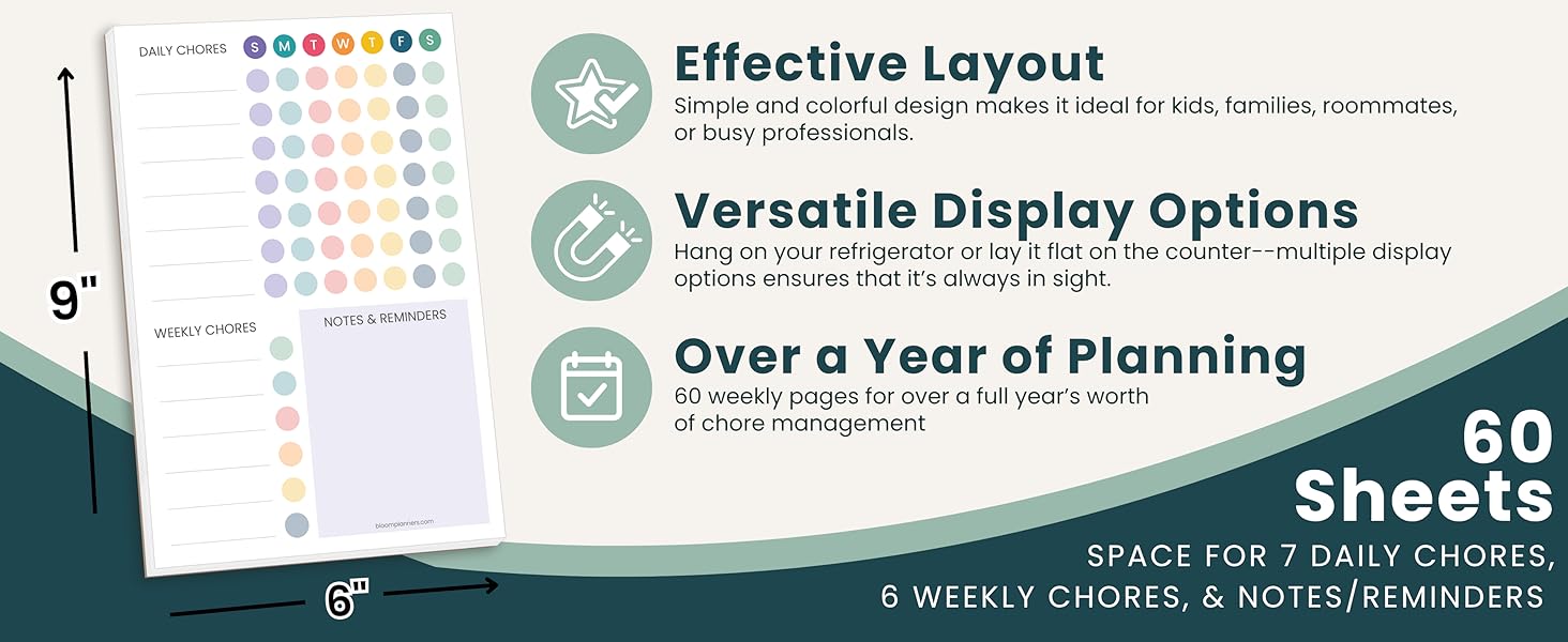 effective layout flexibility 6x9 a5 60 sheets to dos priorities chores tasks