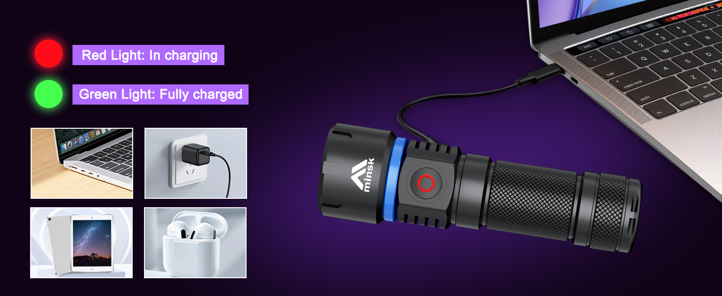 flashlight flashlights high rechargeable lumens led powered battery flash bright powerful