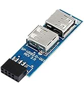 SinLoon 9pin USB 2.0 Female Pin Dual 2 Port USB Motherboard Header Adapter-1Type for PC (1)