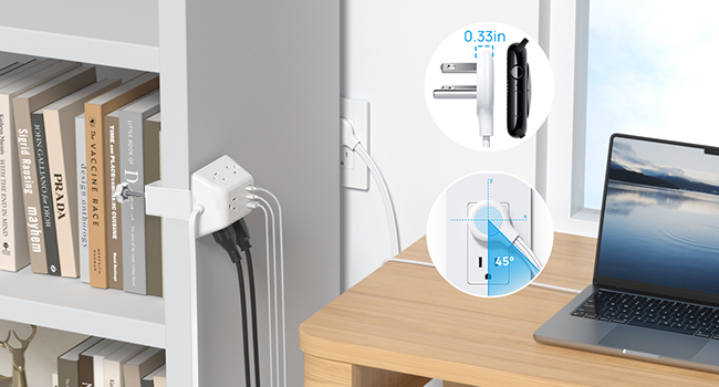 power strip flat plug
