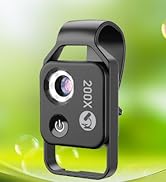 Phone Microscope with CPL Lens/LED Light, Nano Zoom 200X Pocket Microscope Camera Attachment with...