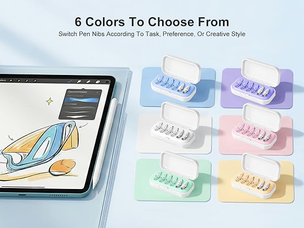 Replacement Tips for Apple Pencil Pro/USB C/2nd Gen/1st Gen Tips with Storage Box