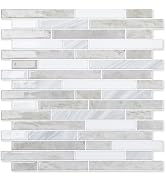 LONGKING 10-Sheet Extra Thick Peel and Stick Backsplash Tiles, Waterproof Kitchen Backsplash Peel...