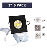 Canless Recessed Gimbal Downlight Rotatable-Spotlight - POPANU 5 CCT 3 Inch Eyeball Ceilling Potl...