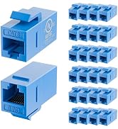 LEENUE 25 Pack CAT6 Keystone Coupler, UL Listed Ethernet Keystone Jack Female to Female, Gold-Pla...