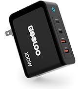 Gooloo 100W USB C Charger Block, 4-Port Foldable Compact Fast Wall Charger for MacBook Pro/Air/iP...