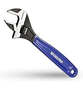 WORKPRO 10-Inch Adjustable Wrench, Cr-V Steel Wrench With Cushion Grip, Wide Jaw Black Oxide Wren...