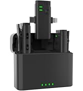 pebuwet Wireless Lavalier Microphone with Noise Cancellation,3-in-1 Receiver for iphone/ipad/Andr...