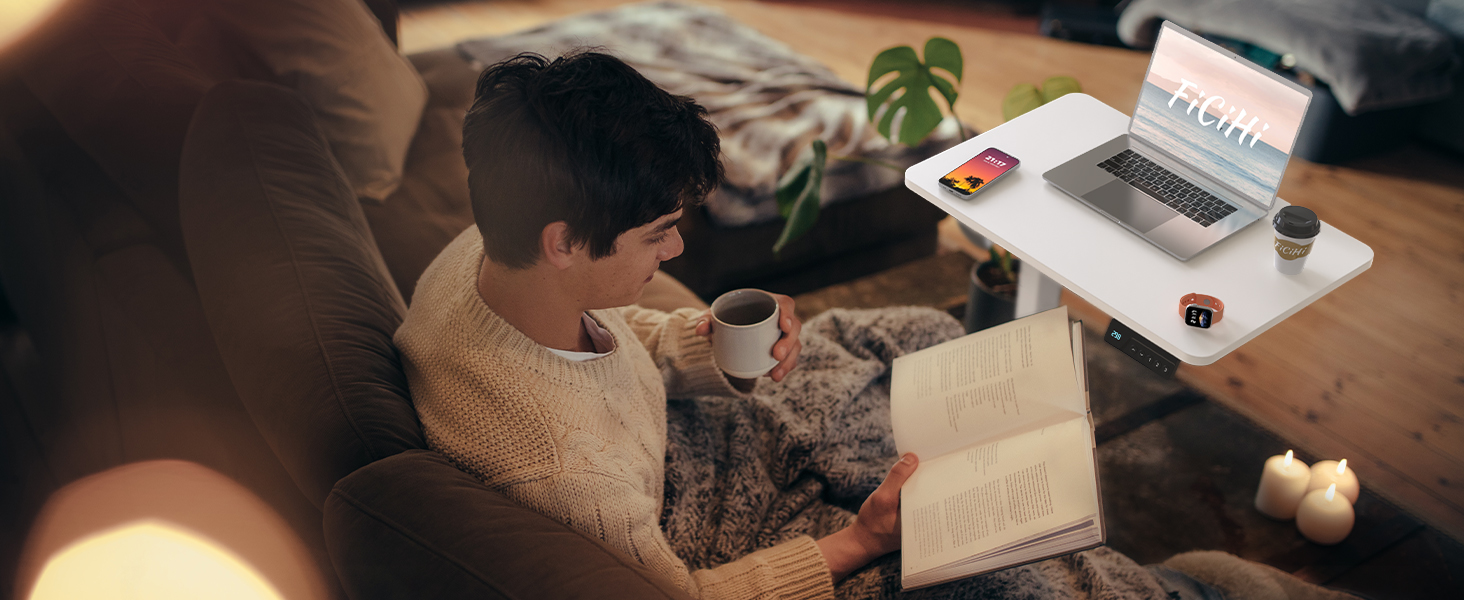 electric overbed bedside table