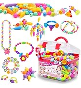 FUNZBO 500+ Snap Pop Beads for Kids Jewelry Making - Toys for Girls, Arts and Crafts Supplies, Br...