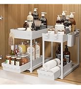 Sevenblue 2-Pack Under Sink Organizer, 2-Tier Multi-Use Kitchen Bathroom Organizers and Storage w...
