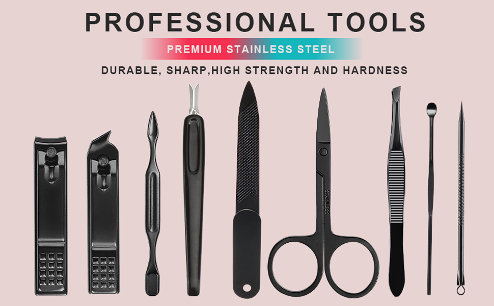 Nail Clippers,Dead Skin Fork,nail Cleaner,Nail File, Tweezers, Scissors,Ear Pick,Acne Needle