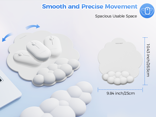TECKNET Cloud Wrist Rest &amp; Ergonomic Mouse Pad