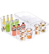 MANO 2 Pack Divided Rolling Drawer Caddy Organizer for Fridge Storage Roll out Organizer Bins wit...