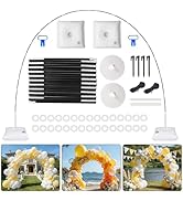 AXHJ Balloon Arch Kit, 7.4FT High&amp;10FT Wide Adjustable Glass Fiber Balloon Arch Stand Frame with ...