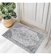 Mightree Vintage Boho Entryway Rug - Small Area Rug 2x3 for Indoor Entrances, Washable Door Mat f...
