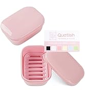 Quatish 2 Pack Travel Soap Container, Portable Soap Holder with Lid, Travel Bar Soap Holder, Soap...