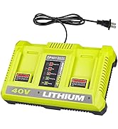 40V Battery Charger for Ryobi 40V Lithium Batteries, Dual Port Replacement for OP401 Charger, Rap...