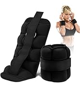 Wolliwa Adjustable Ankle Weights Women Men 1 Pair 2 4 6 8 10 Lbs Weighted Leg Ankle Wrist Weights...