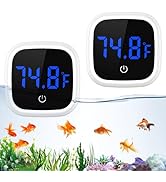 LOFICOPER Digital Aquarium Thermometer, Touch Screen Fish Tank Thermometer, Stick-on Fish Tank Te...