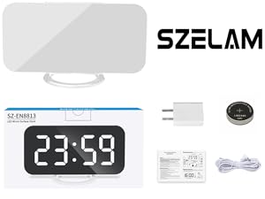 led mirror digital alarm clock
