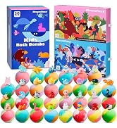30 Kids Bath Bombs with Surprise Inside – Gift Set with 30 Unique Land &amp; Sea Animal Toys, Fun, Ed...