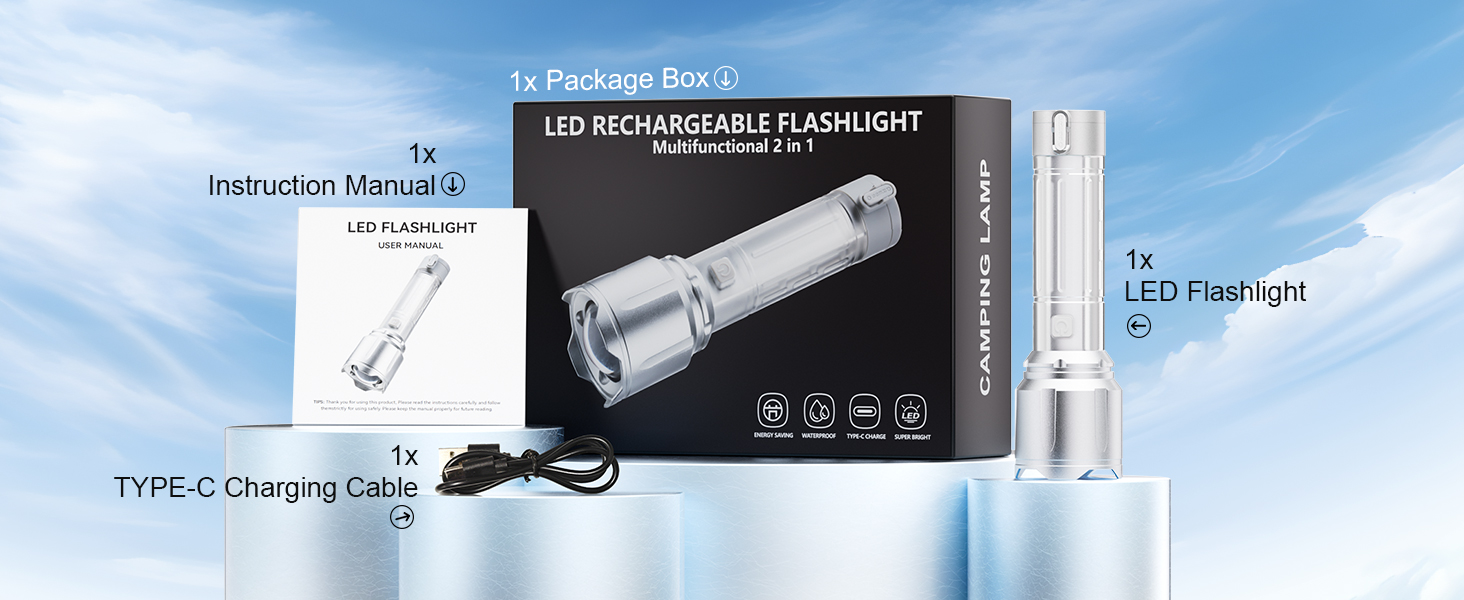 super bright flashlight rechargeable