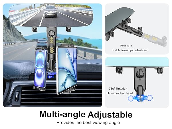 Car rearview mirror tablet mount