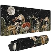 Cute Forest Witch Magic Moon Mushroom Snail Mouse Pad XL Extended Desk Mat, Non Slip Rubber Base ...