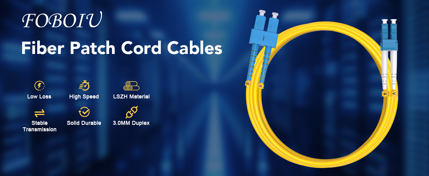 5-Pack 2 Meter SC to LC Singlemode Fiber Patch Cable