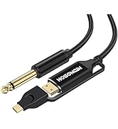 HOSONGIN USB C to 1/4 inch TS Guitar Cable,Type-c to TS Interface Cable Adapter for Instruments R...