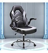 OLIXIS Big and Tall Office Desk Leather Gaming Computer Chair with Adjustable Swivel Task and Fli...