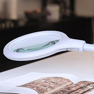 LightView Pro Flex: LED Magnifying Lamp - 2 in 1 Clamp &amp; Base Lamp for Table, Desk &amp; Easel