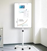 Mobile Whiteboard 36x24 Magnetic White Board with Stand Height Adjustable Flip Chart rolling