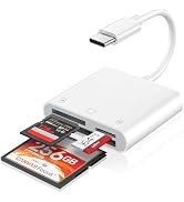 USB C SD Card Reader for iPhone 16/15/iPad/Mac, 3 in 1 USBC Memory Card Reader with Compact Flash...