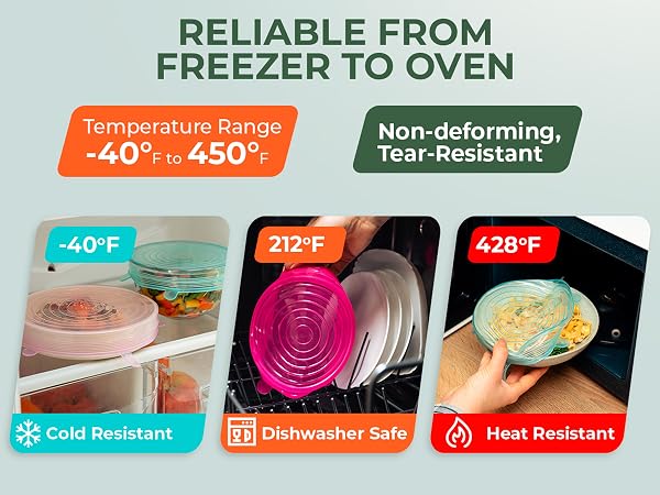 rainbow silicone lid set color-coded food covers vibrant reusable tops organized kitchen
