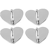 4pcs Silver Heart Phone Adhesive Finger Ring Geometry Metal Phone Holder Charm Hook for DIY Hangi...