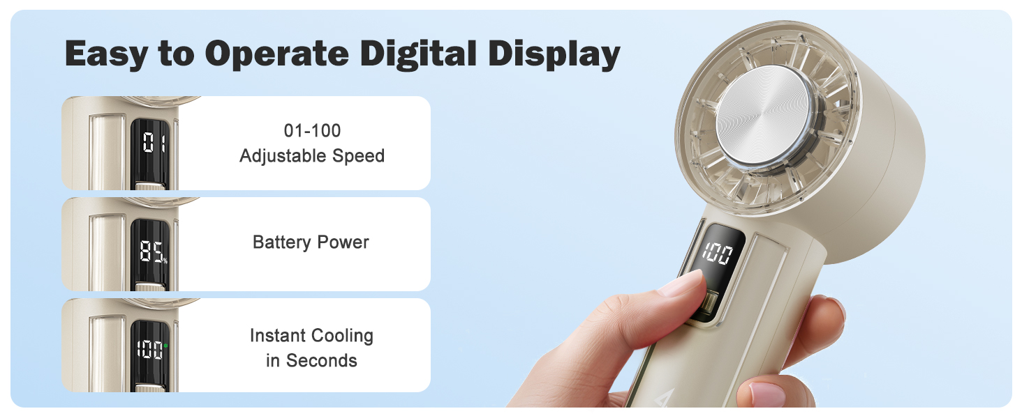 portable handheld turbo fan rechargeable