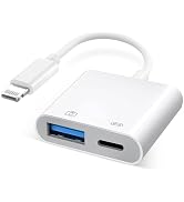 [Apple MFi Certified] Lightning to USB Camera Adapter with Charging Port, Portable USB 3.0 Female...
