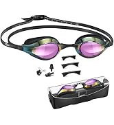PHELRENA Swimming Goggles, with Scale Head Strap Swim Goggles, Clear Vision Anti Fog &amp; Glare No L...