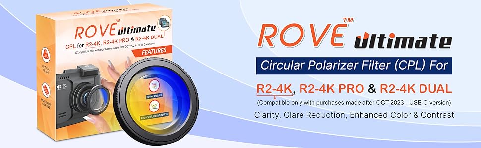 Circular polariser filter for r2-4k, r2-4k pro, r2-4k dual
