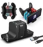 Upgraded Controller Charger Dock Station for Nintendo Switch Pro Controller and Joy con, FANPL 6-...
