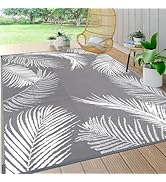 Pauwer Outdoor Rug Waterproof, 5'x8' Reversible Outdoor Plastic Straw Rug, Outdoor Patio Camping ...