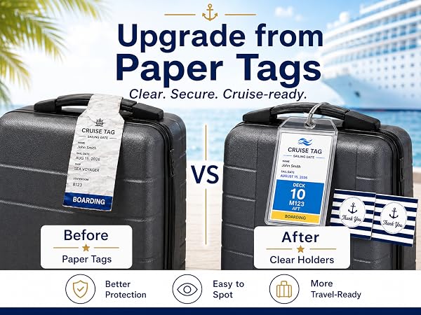 CRUISE LUGGAGE TAG HOLDERS