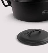 Cast Iron Dutch Oven,3-Quart Deep Pot,Pre-Seasoned 2-in-1 Multi-Cooker, Kitchen Electric or Gas S...